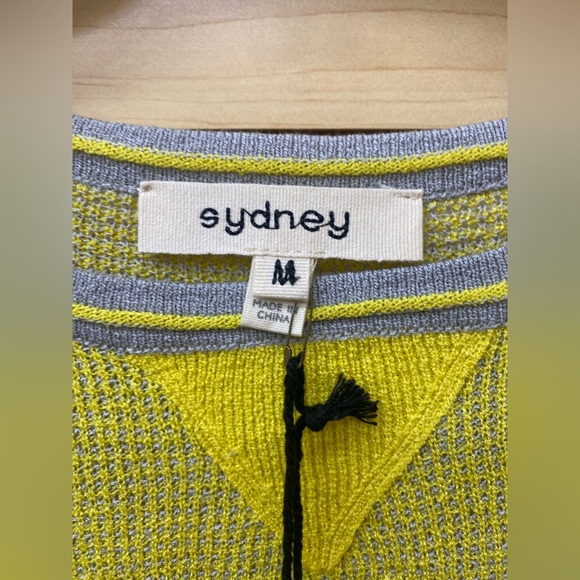 Yellow and Gray Long Sleeve Sweater Medium - Picture 2 of 3